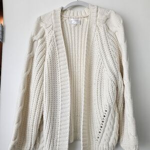 Line And Dot Cozy Cream Cable Knit Sweater